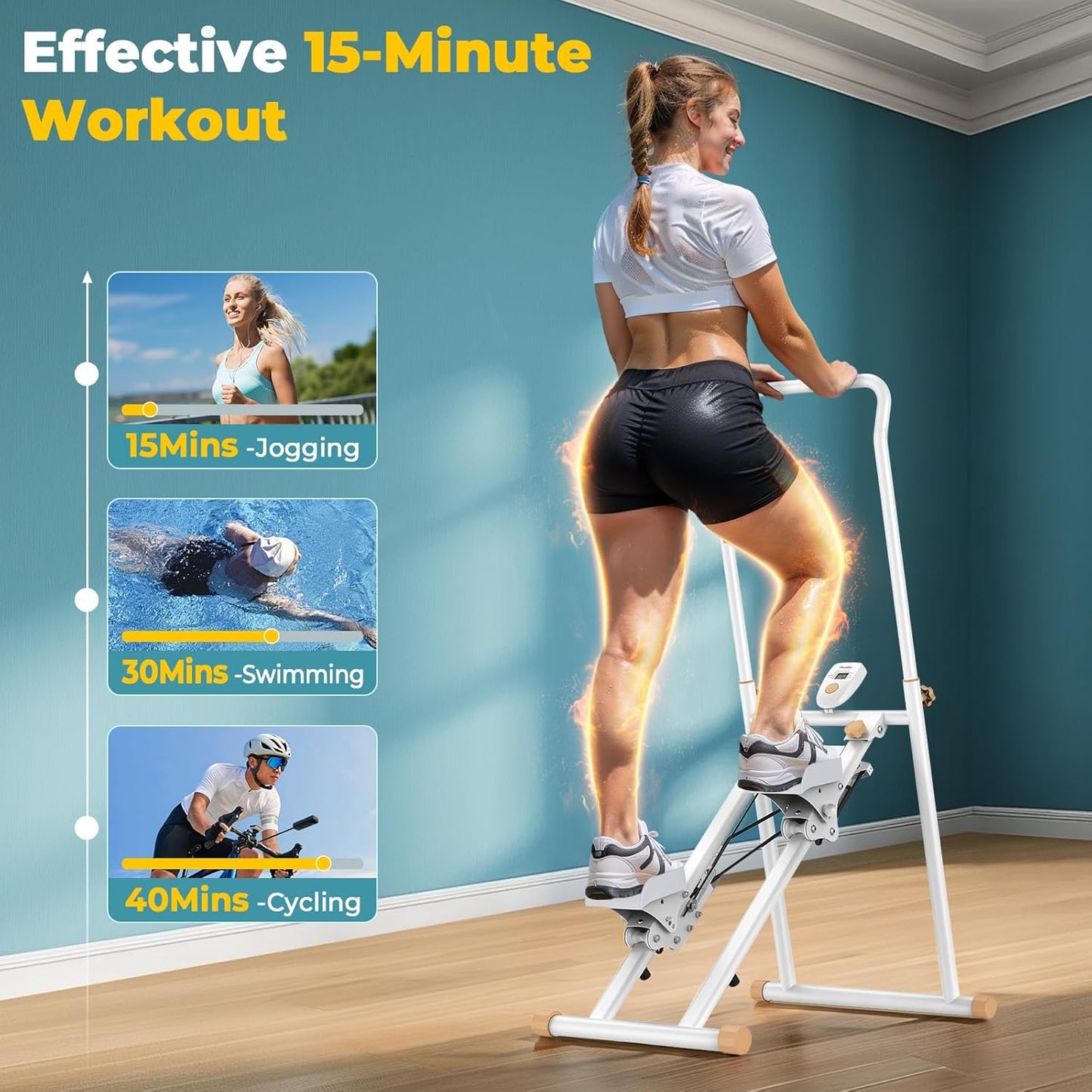 Stepper pour salle de sport à domicile, appareil d'exercice cardio pliable et vertical