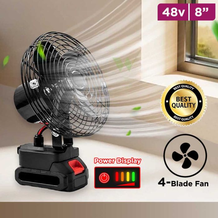 Ventilateur Portable Rechargeable sans fil,batterie 48V,pour Camping en plein air,